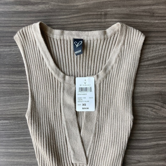 NEW Womens Down A Notch Sweater Knit Bodysuit in Taupe - Picture 7 of 7